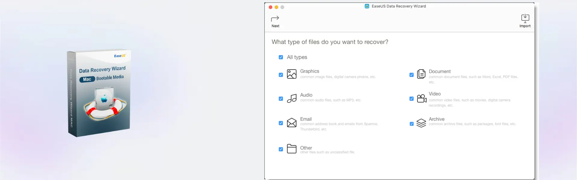 EaseUS Data Recovery Wizard Bootable Media for Mac
