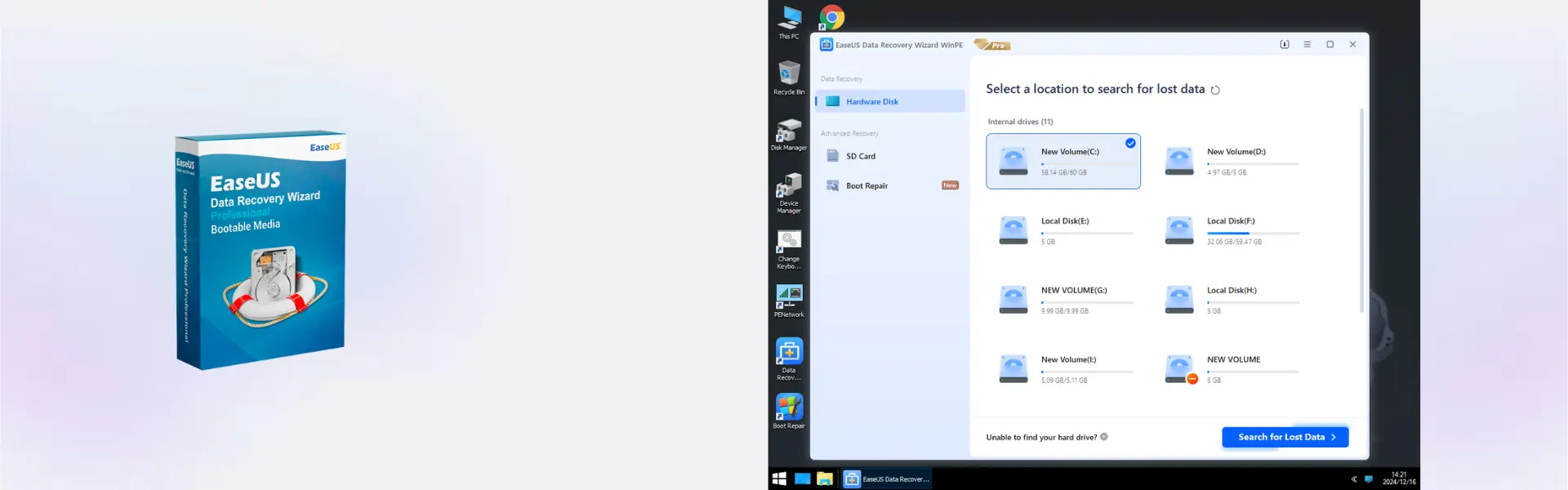 EaseUS Data Recovery Wizard Bootable Media 