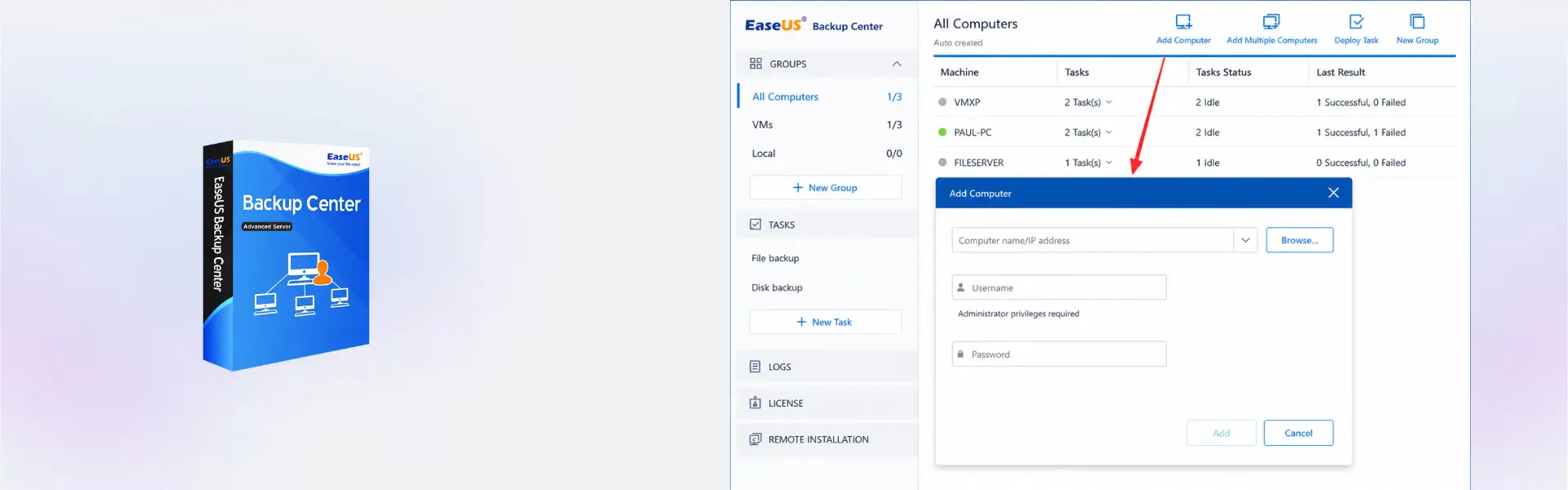 EaseUS Backup Center for Advanced Server