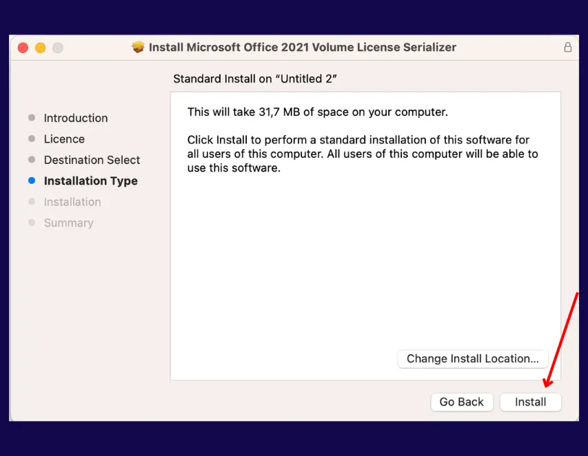 Microsoft PowerPoint 2019 license installation