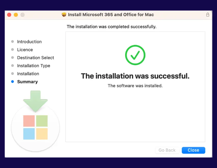 Microsoft PowerPoint 2019 installation complete